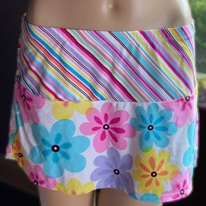 No boundaries pink, blue & yellow floral swimsuit coverup